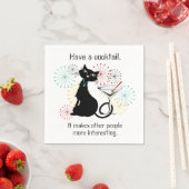Katze mit Martiniglas Papiertücher Serviette (Beispiel)