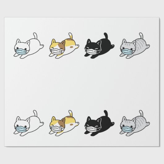 KATZE MIT MASCHINENWASSERpapier Geschenkpapier (Flach)