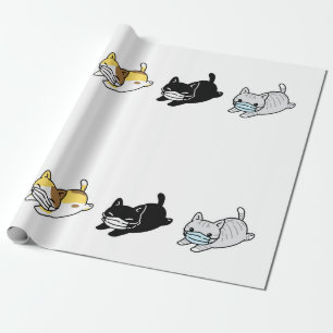 KATZE MIT MASCHINENWASSERpapier Geschenkpapier