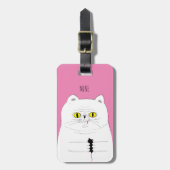 Katze mit Mäusedem lustigen Zeichnen Gepäckanhänger (Vorderseite vertikal)