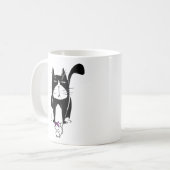 Katze mit Mäusegeschenk Tasse (Vorderseite Links)