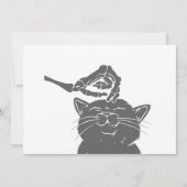 Katze mit menschlichem Skelett - Farbe auswählen Einladung (Rückseite)