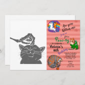 Katze mit menschlichem Skelett - Farbe auswählen Einladung (Vorne/Hinten)