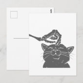 Katze mit menschlichem Skelett - Farbe auswählen Postkarte (Vorne/Hinten)