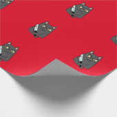Katze mit Messer Geschenkpapier (Ecke)