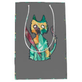 Katze mit Messer Mittlere Geschenktüte (Vorderseite)