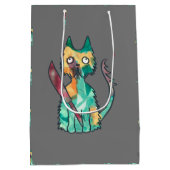 Katze mit Messer Mittlere Geschenktüte (Rückseite)
