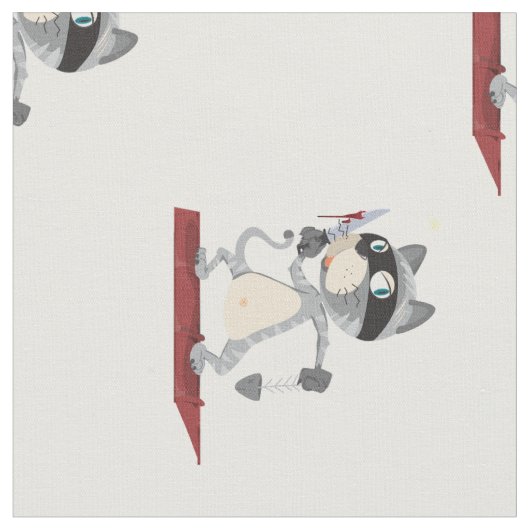 Katze mit Messer Stoff (Nahaufnahme)