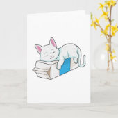 Katze mit Milch Karte (Gelbe Blume)