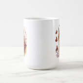 Katze mit Monarchschmetterlingen Kaffeetasse (Mittel)