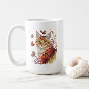 Katze mit Monarchschmetterlingen Kaffeetasse
