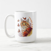 Katze mit Monarchschmetterlingen Kaffeetasse (Links)