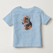 Katze mit Monarchschmetterlingen Kleinkind T-shirt (Vorderseite)