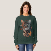 Katze mit Monarchschmetterlingen Sweatshirt (Vorne ganz)