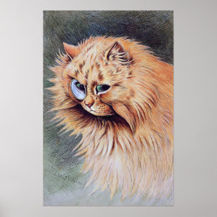 Katze mit Monokel, Louis Wain Poster