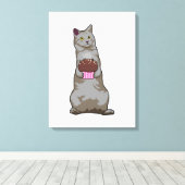 Katze mit Muffin Leinwanddruck (Insitu (Holzboden))