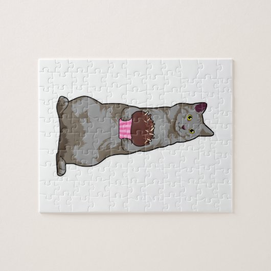 Katze mit Muffin Puzzle (Horizontal)