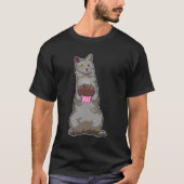 Katze mit Muffin T-Shirt (Vorderseite)