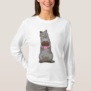 Katze mit Muffin T-Shirt