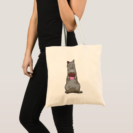 Katze mit Muffin Tragetasche (Vorderseite (Produkt))