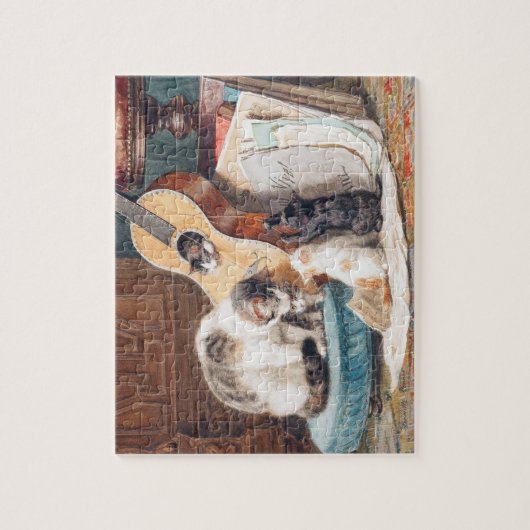 Katze mit Musik Puzzle (Vertikal)