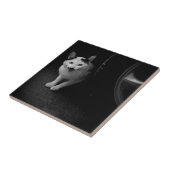 Katze mit Mustache Fliese (Seite)