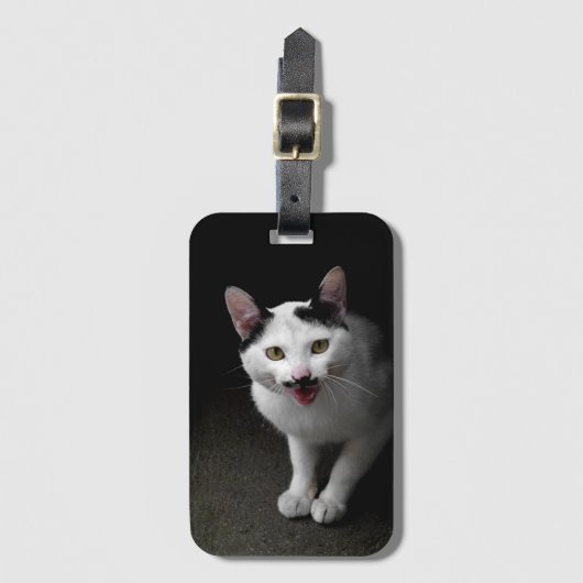 Katze mit Mustache Gepäckanhänger (Vorderseite Vertikal)