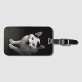 Katze mit Mustache Gepäckanhänger (Vorderseite (Horizontal))