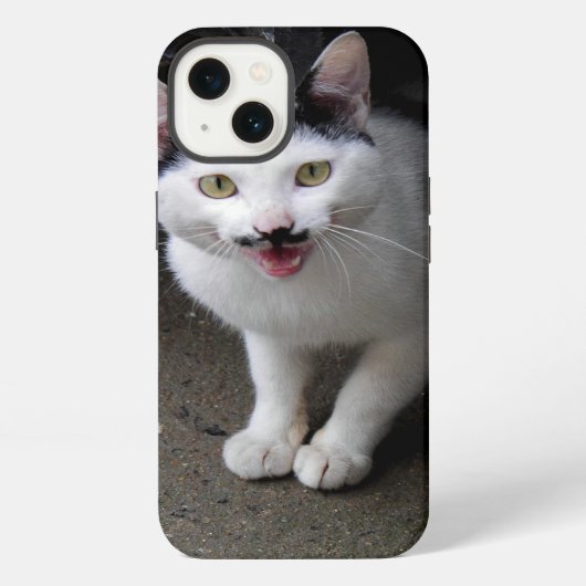 Katze mit Mustache iPhone Hülle (Rückseite)