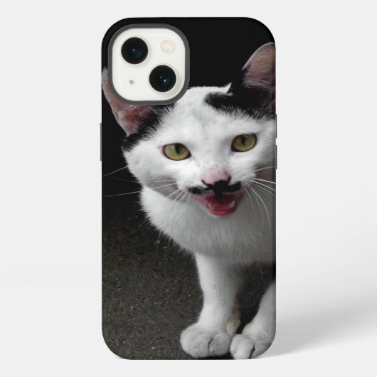 Katze mit Mustache iPhone Hülle (Rückseite)