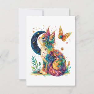 Katze mit Niedlichem Kitty-Animal-Gesicht für Haus Dankeskarte