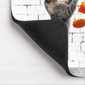 Katze mit Orange Tulip Bouquet Mousepad (Ecke)