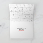 Katze mit Orange Tulips Geburtstagkarte Karte (Innenseite)