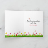 Katze mit Orange Tulips Karte (Innenseite)