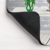 Katze mit Orange Tulips Mouse Pad Mousepad (Ecke)