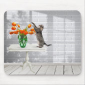 Katze mit Orange Tulips Mouse Pad Mousepad (Vorne)