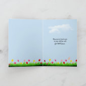 Katze mit Orange Tulips wird gut Karte (Innenseite)