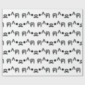 Katze mit Paws Emoticon ฅ^ ・ ع・ Japanisch Kaomoji Geschenkpapier (Flach)