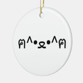 Katze mit Paws Emoticon ฅ^ ・ ع・ Japanisch Kaomoji Keramik Ornament (Links)