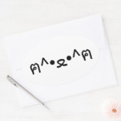 Katze mit Paws Emoticon ฅ^ ・ ع・ Japanisch Kaomoji Ovaler Aufkleber (Umschlag)