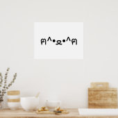 Katze mit Paws Emoticon ฅ^ ・ ع・ Japanisch Kaomoji Poster (Küche)