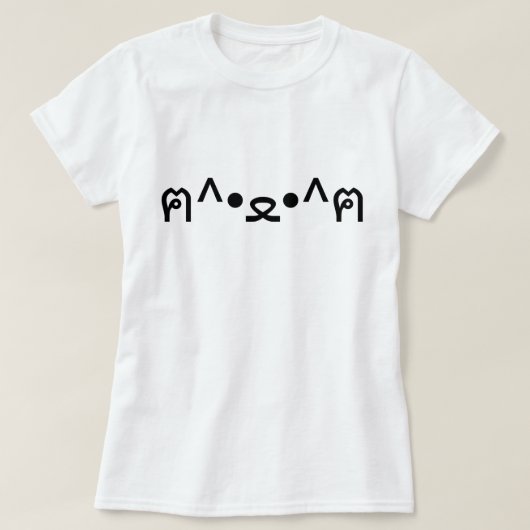 Katze mit Paws Emoticon ฅ^ ・ ع・ Japanisch Kaomoji T-Shirt (Design vorne)