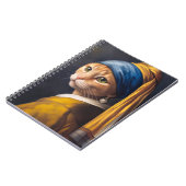 Katze mit Perlenohrring | Funny Vermeer Parody Notizblock (Linke Seite)