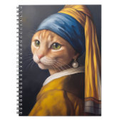 Katze mit Perlenohrring | Funny Vermeer Parody Notizblock (Vorderseite)