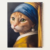 Katze mit Perlenohrring | Funny Vermeer Parody Planer (Rückseite)