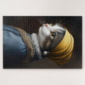 Katze mit Perlenohrring Puzzle (Horizontal)