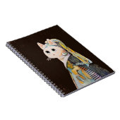 Katze mit Perlenohrring - SpiralNotebook Notizblock (Rechte Seite)