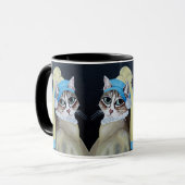 Katze mit Perlenohrring-Tasse Tasse (Vorderseite Links)
