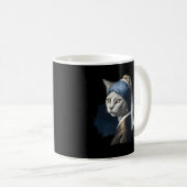 Katze mit Perlenohrring- Vermeer-Malerei- Kaffeetasse (VorderseiteRechts)