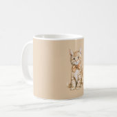 Katze mit Pfirsich-Fliege Kaffeetasse (Vorderseite Links)